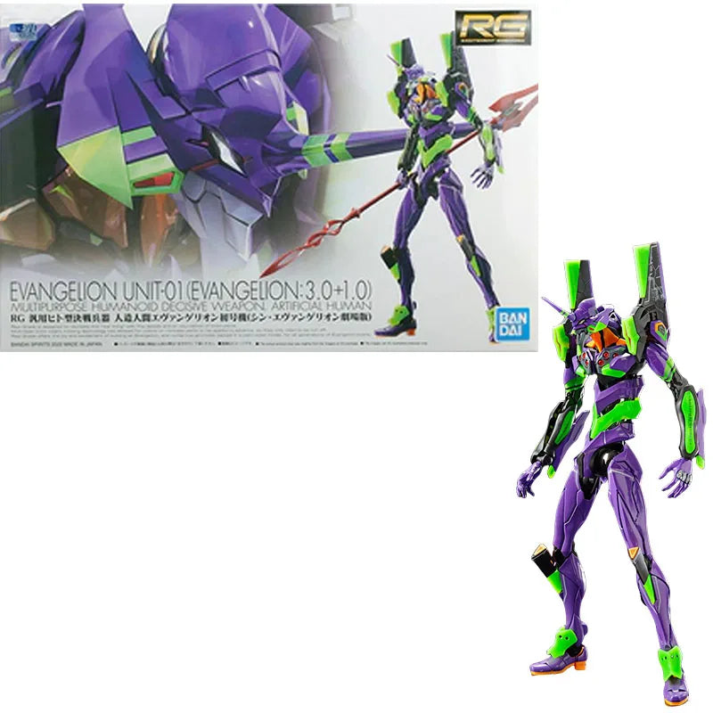 Bandai Genuine RG EVANGELION UNIT-00/01/02/03/04/06/08a WEAPO SET Anime Action Figure Collectible Assembly Model Toys Children