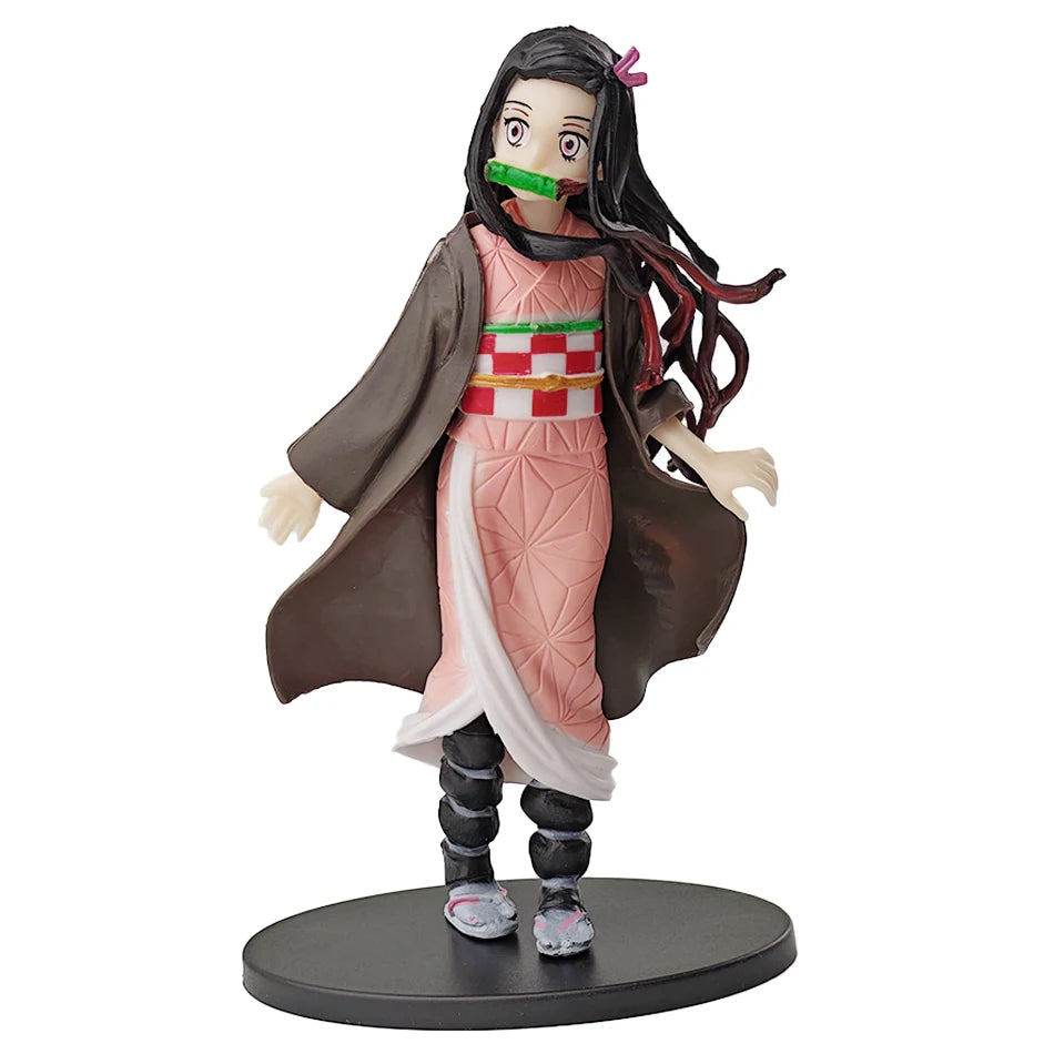 Demon Slayer Anime Action Figure - Kamado Tanjirou with Agatsuma Zenitsu And Nezuko PVC Model Toys Kimetsu No Yaiba Warriors