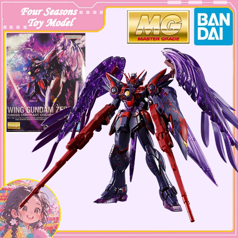 Fast Shipping Bandai Anime MG WING GUNDAM ZERO EW [CROSS CONTRAST COLORS/CLEAR PURPLE] Original Model Toy Action Figure Children
