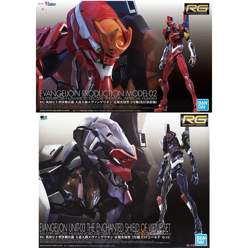 In Stock Bandai Original Genuine RG EVANGELION UNIT-00 -01 -02 -03 -04 -06 -08 Anime Action Figure Model Toys Gifts Collectible