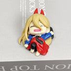 Cute Chainsaw Man House Decoration Sleeping Denji Makima Aki Figure Statues Anime Kawaii Power Figurine Pochita Desk Accessories