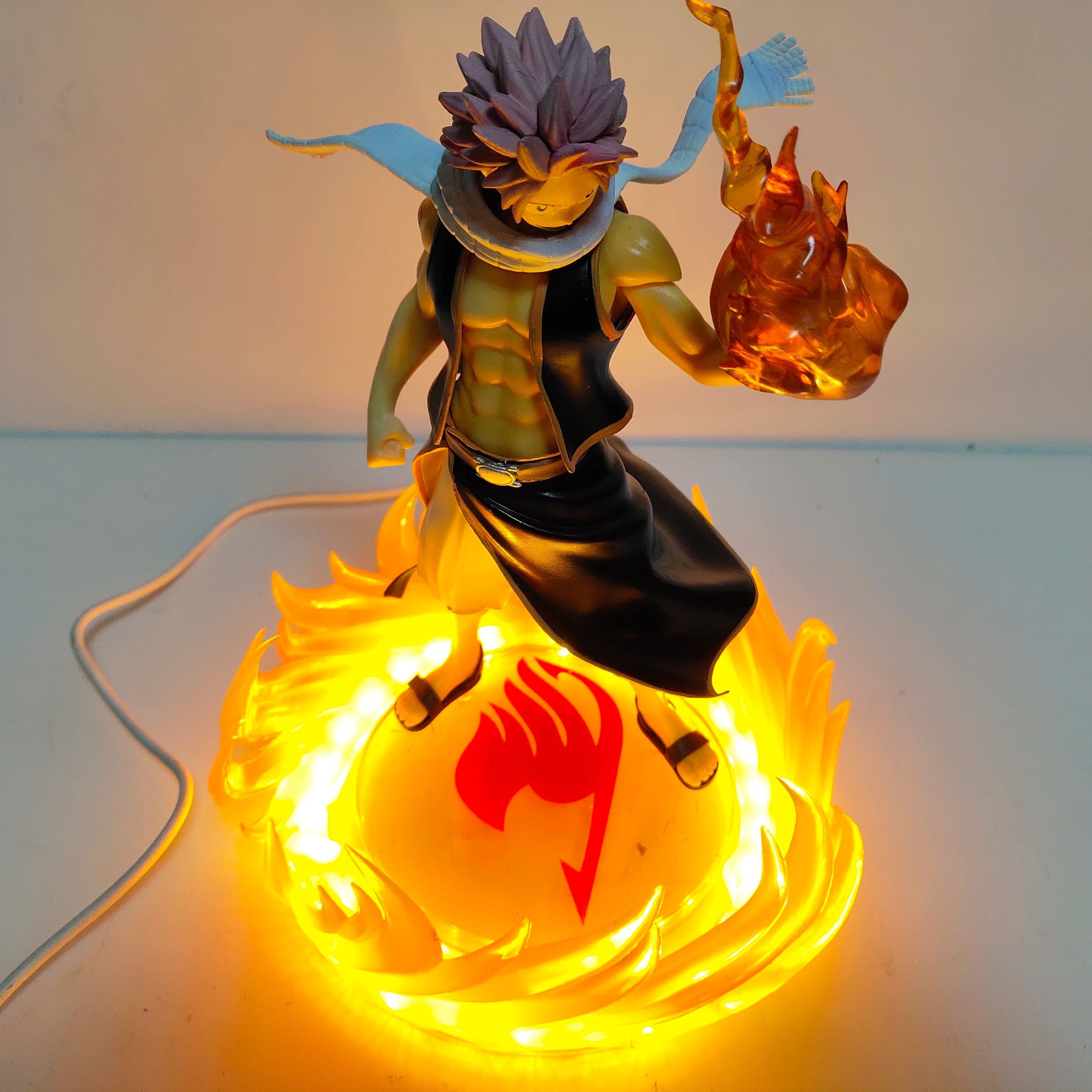 FAIRY TAIL Anime Natsu • Dragneel Led Lamp Bulb Action Figures Model Figurine Figure & Base & Lamp DIY Toys Collection