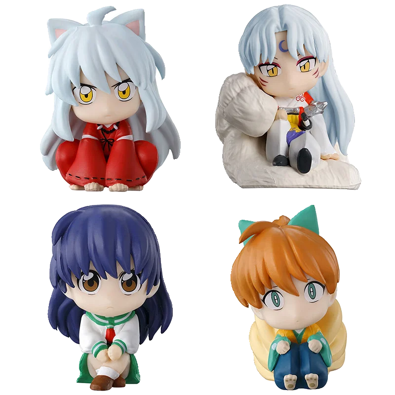Inuyasha Action Figure Model Sitting Series Anime Peripheral Products Kagome Kikyo Sesshoumaru Rin Gashapon EX CASHAPON ORIGINAL