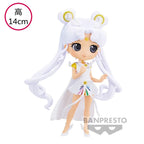 Original Bandai Sailor Moon Figure Q Posket Tsukino Usagi Cosmos Princess Ver Collection Customization Model Action Figurine
