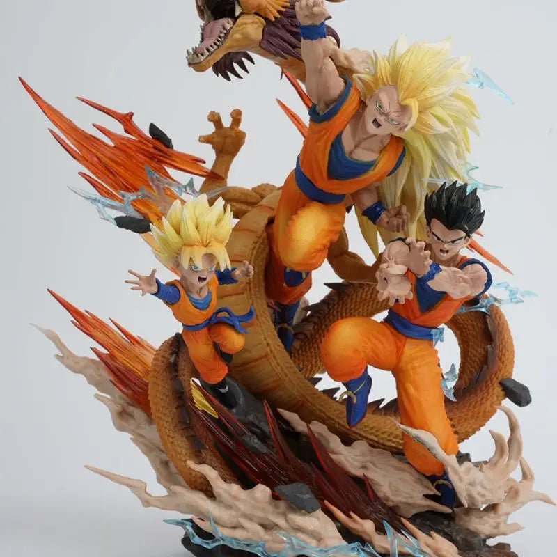 28cm Dragon Ball Goku Gofan Goten Dragon Fist Explosion Anime Figure Model Statue Collection Desktop Decoration Ornament Toys