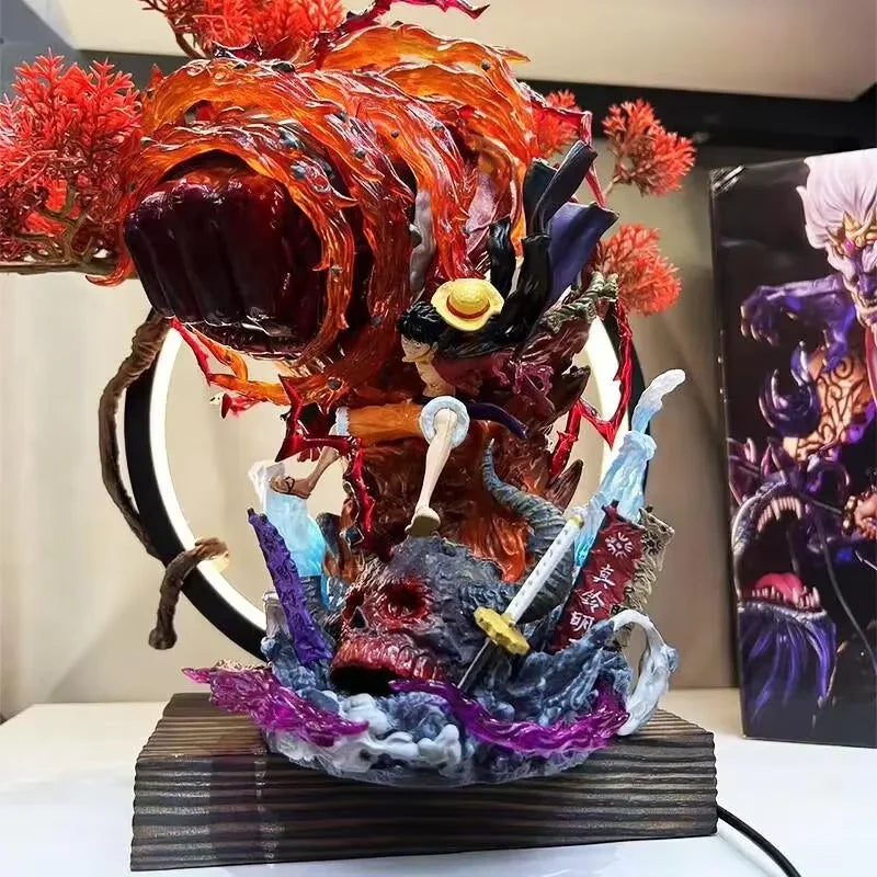 One Piece Luffy Gear 3 Anime Figure 2025 New Hot Red Roc PVC Model Statue with LED Light Collectible Decor Birthday Gift Toy