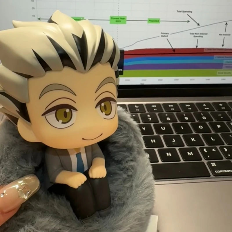 10cm Anime Haikyuu!! Action Figure Kotaro Bokuto Look Up Figure Model Q Version PVC Statue Collection Desk Toy Ornament Gifts