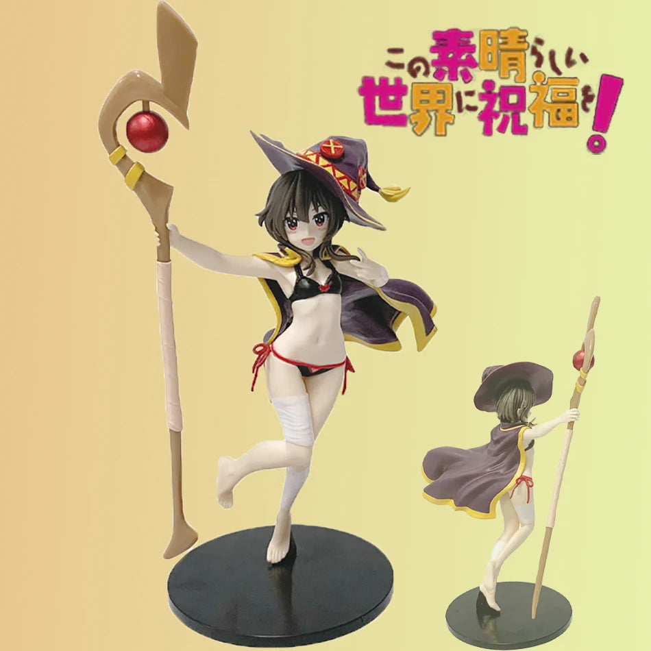 In Stock Anime God's Blessing on This Wonderful World 18cm Megumin Action Figure Cute Figurine Decor Statue Dolls