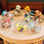 N Stock 100% Genuine Mh OnePiece Anime Figurine Pirate King Straw Hat Luffy Bottle Cat Goodnight Series Blind Box Cute Gift