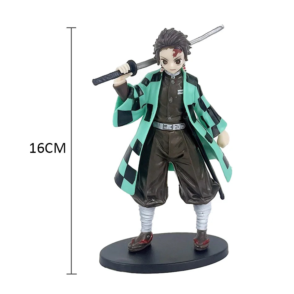 In Stock 16CM Anime Demon Slayer Kimetsu No Yaiba Figure Kamado Tanjirou Action Figure Agatsuma Zenitsu Nezuko PVC Model Toys