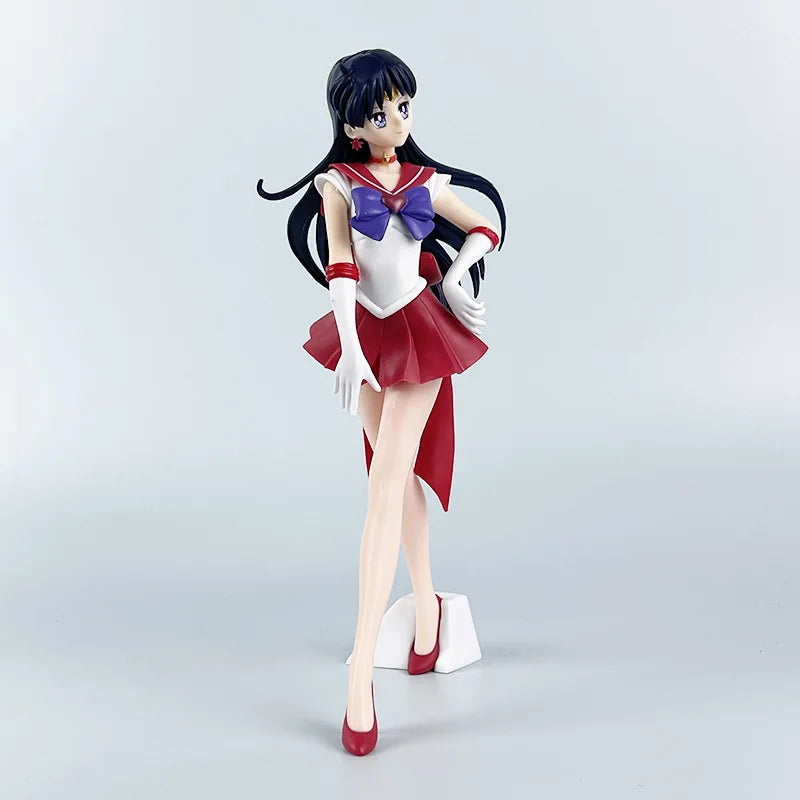 Sailor Moon Anime Figure Hino Rei Mizuno Ami Sailor Mars Mercury Decor Ornaments Pvc Action Figurine Collectible Model Toy Gift