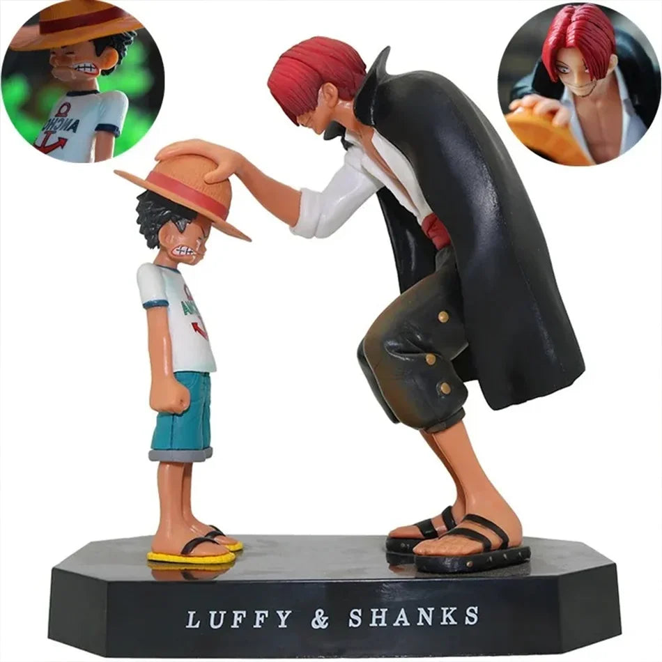 18cm Anime Figure One Piece Luffy Four Emperors Shanks Straw Hat Luffy Action Figure Monkey D Luffy Collection Model Doll Toys