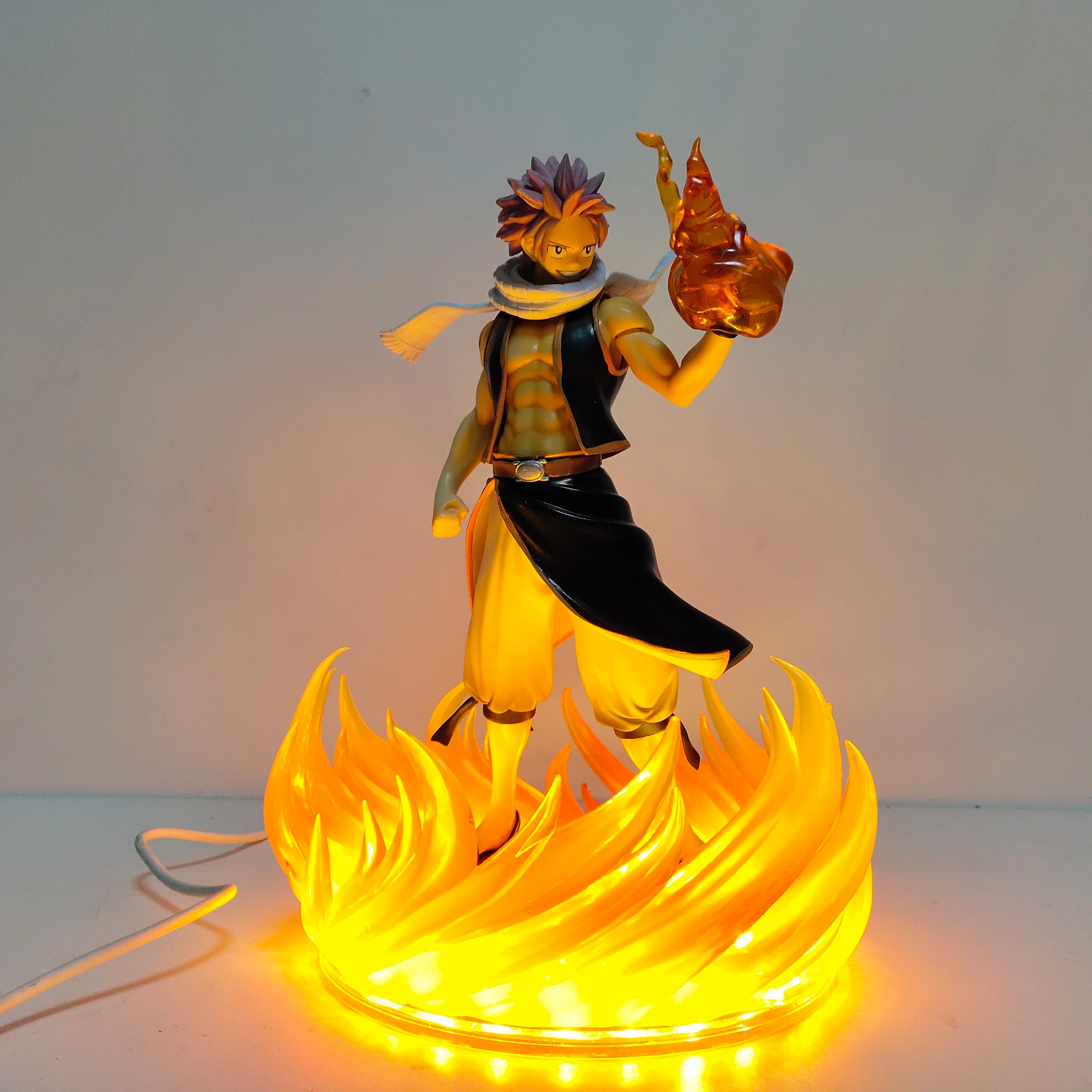 FAIRY TAIL Anime Natsu • Dragneel Led Lamp Bulb Action Figures Model Figurine Figure & Base & Lamp DIY Toys Collection