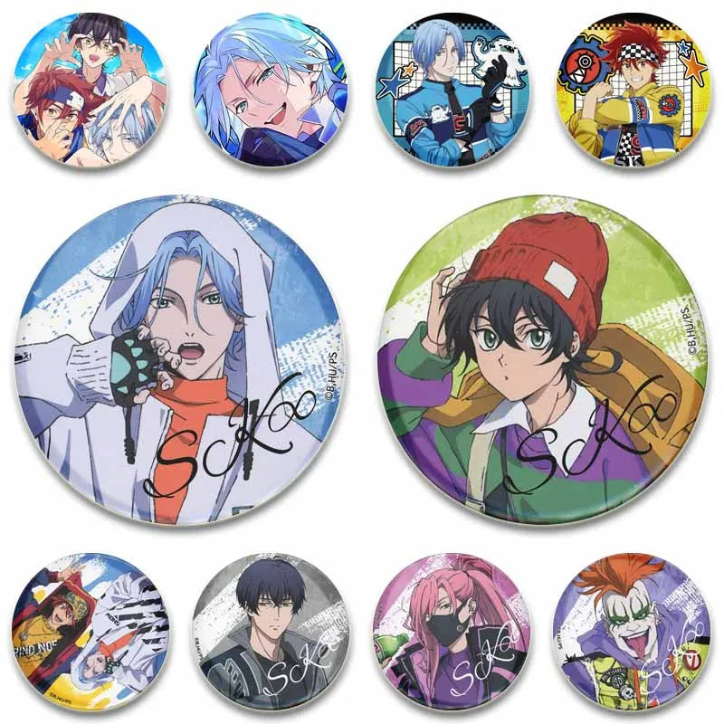 Cartoon Figure Miya Chinen Reki Kyan Button Pins Anime SK8 The Infinity Round Brooch Bag Clothes Accessories Jewelry Badge Gifts
