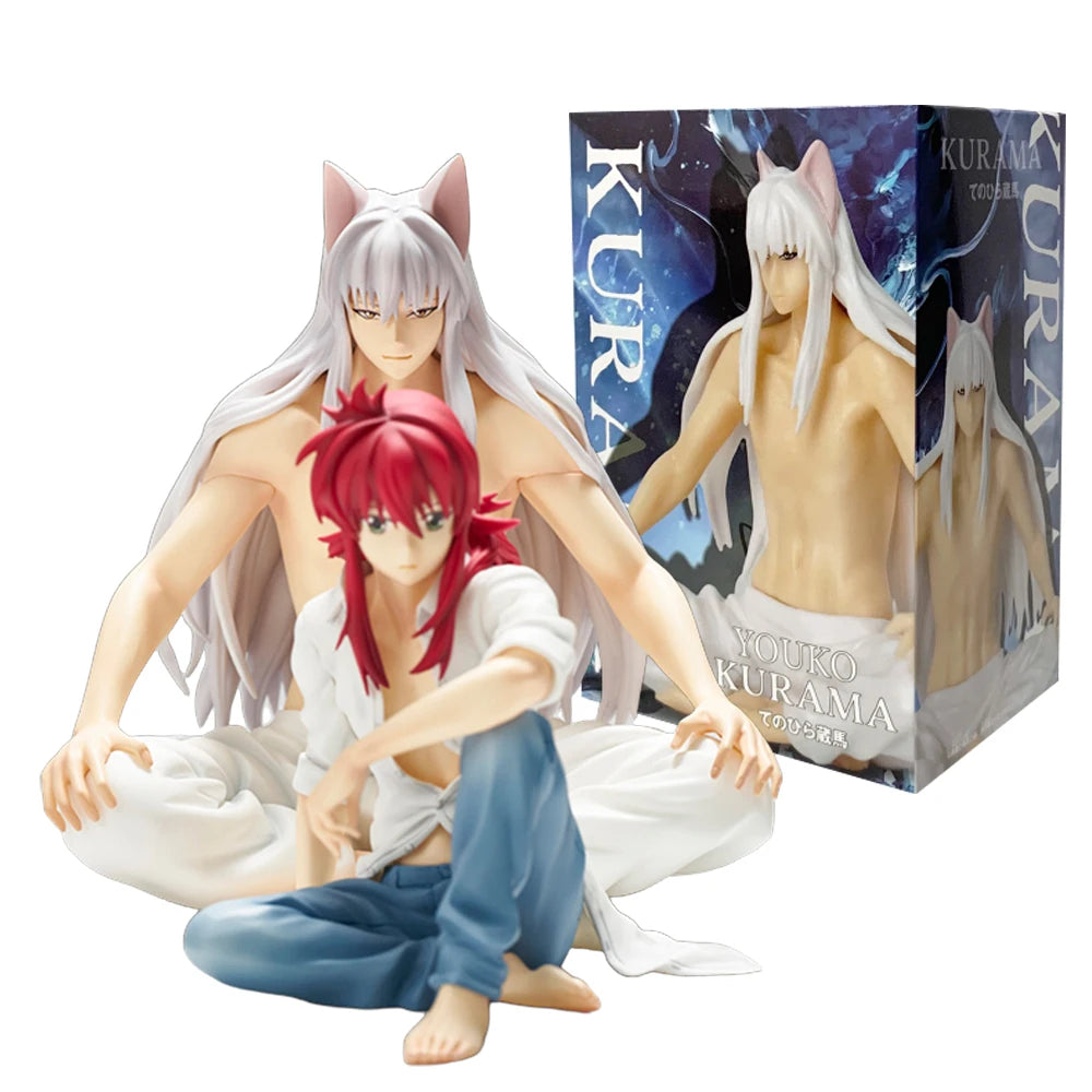 10CM Anime Yu Yu Hakusho Youko Kurama Figure Kurama Sitting posture Noodle Stopper Figure Model Toy Doll Aciton Figure