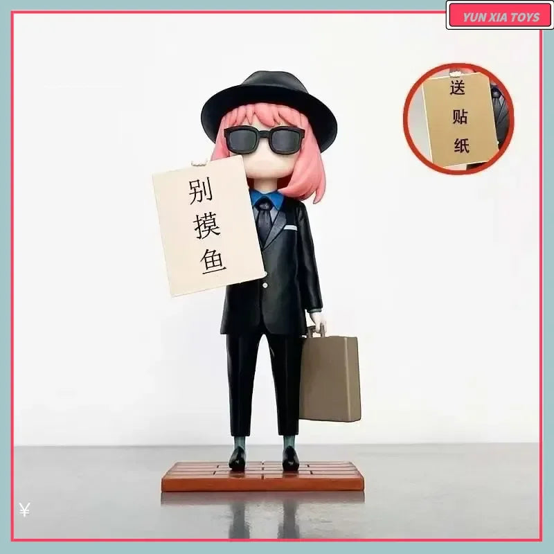 15cm Spy×Family Anya Forger Never Fish In Trouble Water Agent Anime Figure Model Statue Collection Desktop Decoration Ornament