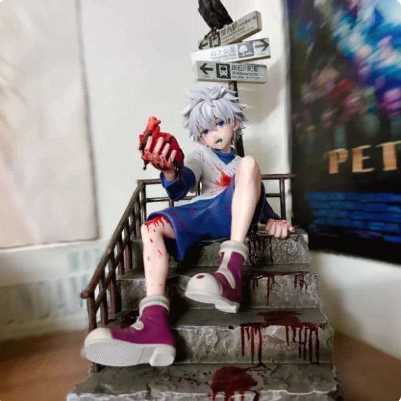 Hunter X Hunter Redstone Killua Zoldyck Anime Peripheral Anime Figure Desktop Ornament Statue Boy Collectibles Birthday Gift