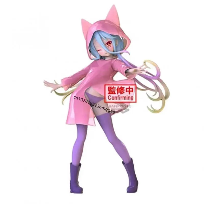 Original Bandai Banpresto NO GAME NO LIFE Shiro ESPRESTO Glittery raincoat Anime Action Figures Model Issues Collected items