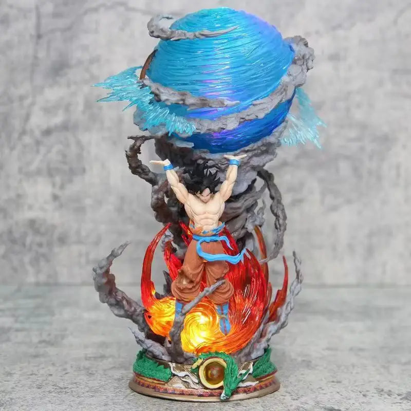 Hot 23cm Dragon Ball Anime Figure Goku Super Genki Bomb Luminous Figures Dbz Gk Figurine Pvc Statue Model Collectible Gifts
