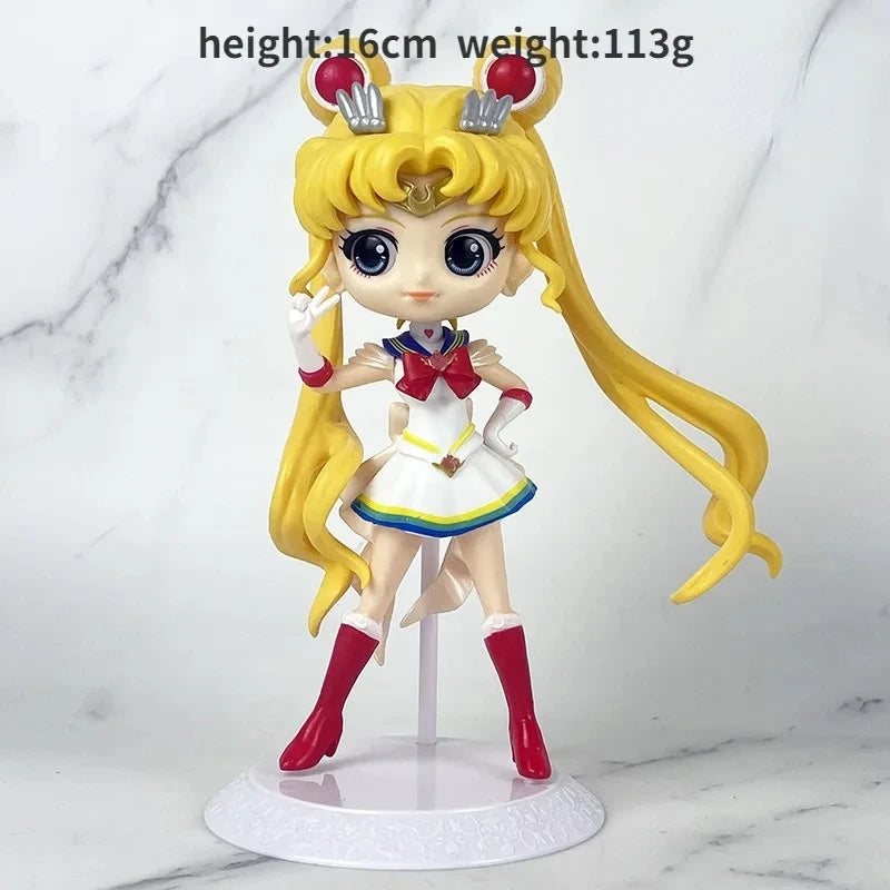 Sailor Moon Anime Tsukino Usagi Chibiusa Action Figures Collection Model Car Cake Decoration Ornament Toys Gifts