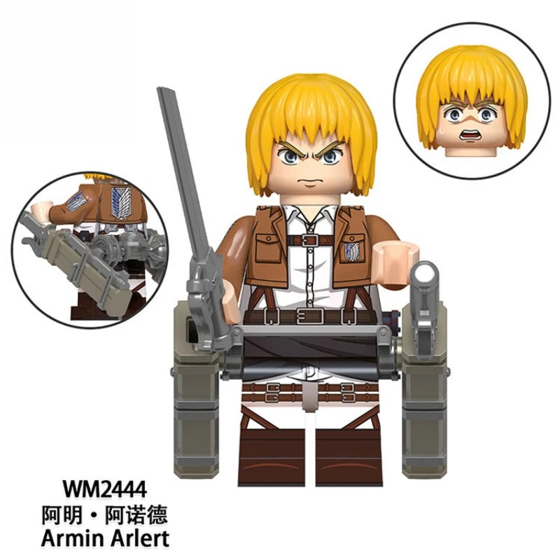 Attack on Titan Action Figure Toys for Boys Girls Eren Jaeger Model Ornament Mikasa Levi Ackerman Desktop Decor Birthdays Gifts