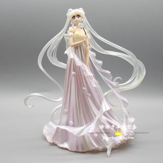 New 37cm Anime Sailor Moon Figure Tsukino Usagi Sailor Universe Scene Model Dolls Wedding Dress Gk Action Figurines Toys Gifts