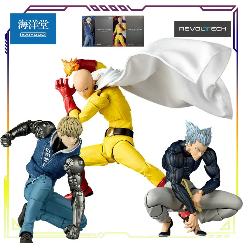KAIYODO Original REVOLTECH One Punch Man Series Genos\Saitama Action Figure Model Toys Movable Model Ornaments Gifts Fo Boys