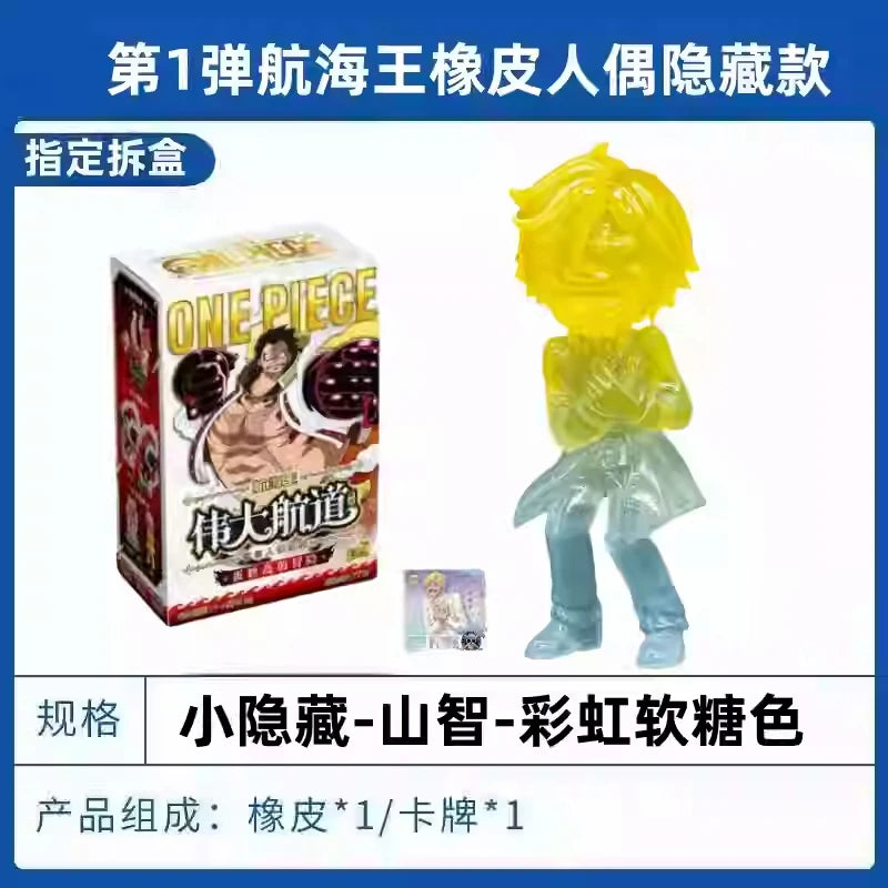 Original Kayou One Piece Series Mini Rubber Doll Model Rare Card Figure Anime Hobby Gift Toy Blind Box Big Hidden Luffy Xp Card