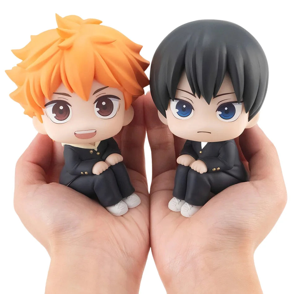 10cm Anime Haikyuu Figure Hinata Shoyo Tobio Kageyama 2pcs Set Action Figural Doll Toy Car Kawaii Decoration PVC Model Kids Gift