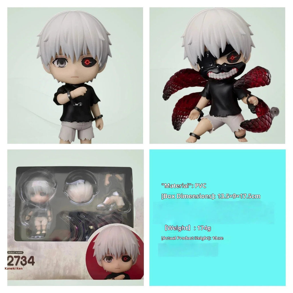 Q Version Tokyo Ghoul Figure Kaneki Ken Poseable Anime Model Collectible Statue Desktop Display Gift for Fans
