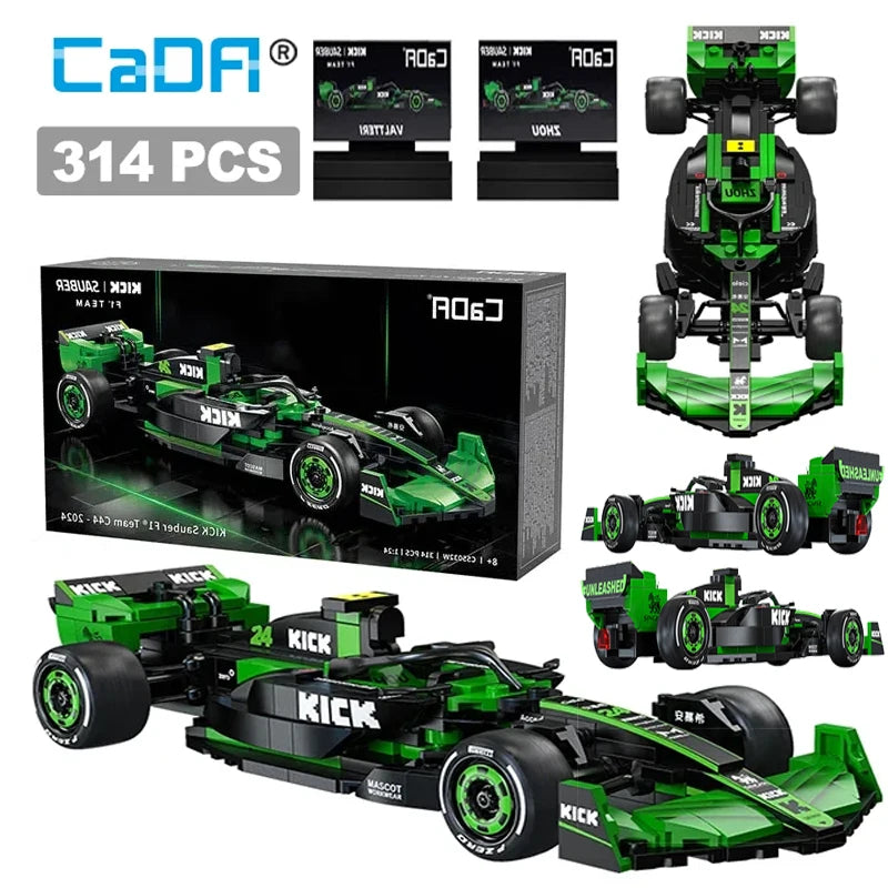 Cada KICK  Sauber Team C44 Formula-1 F1 Technical Racing Car Number 24 Sports Car Building Blocks Car Bricks Toys Holiday Gifts