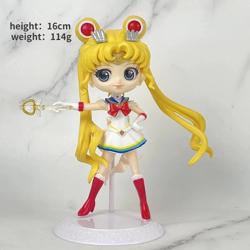 Sailor Moon Anime Tsukino Usagi Chibiusa Action Figures Collection Model Car Cake Decoration Ornament Toys Gifts