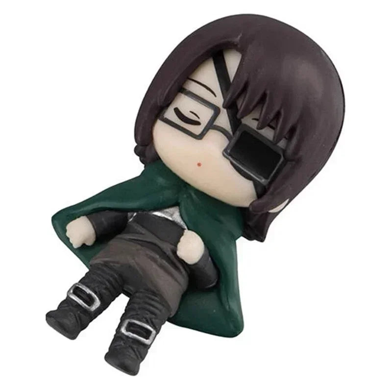 BANDAI Attack on Titan figure Pendant Sleep style capsule toys Eren Jaeger Mikasa figure Brand new genuine In shelf