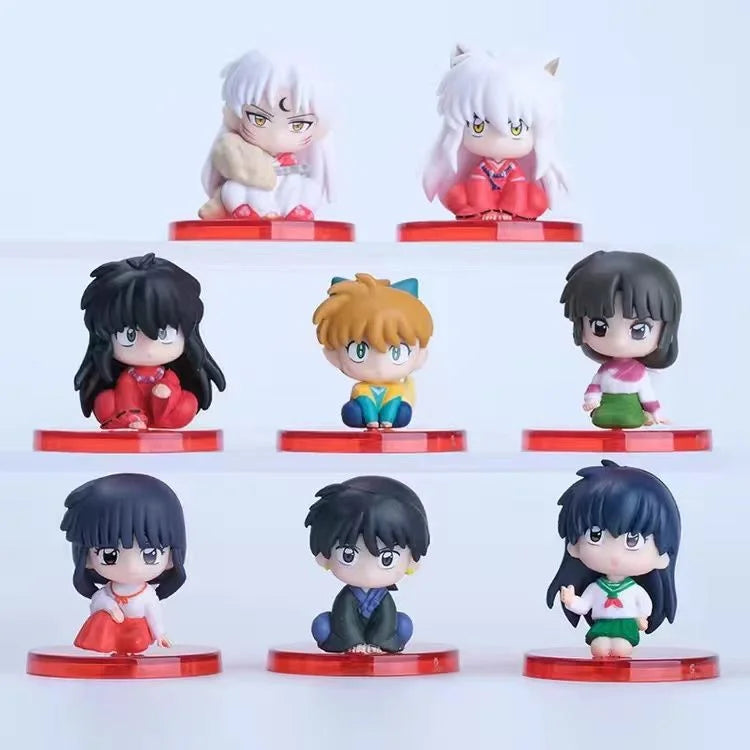 Q version Cute Inuyasha figure decoration blind box Sesshomaru Kagome model new sitting figure Gifts suitable for all ages