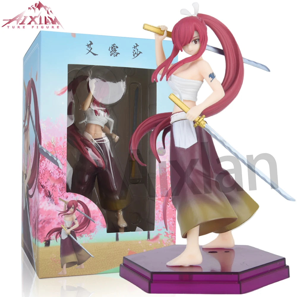 Aixlan Erza Scarlet Figure 19cm Demon Blade Red Sakura Non PVC Action Figure Amine Birthday Gift Collectible Figurine