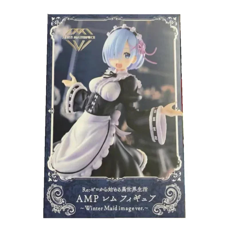 In Stock TAITO Original Anime Figure 27cm Re:Life In a Different World From Zero Rem Winter Maid Desktop Model Toy Gifts