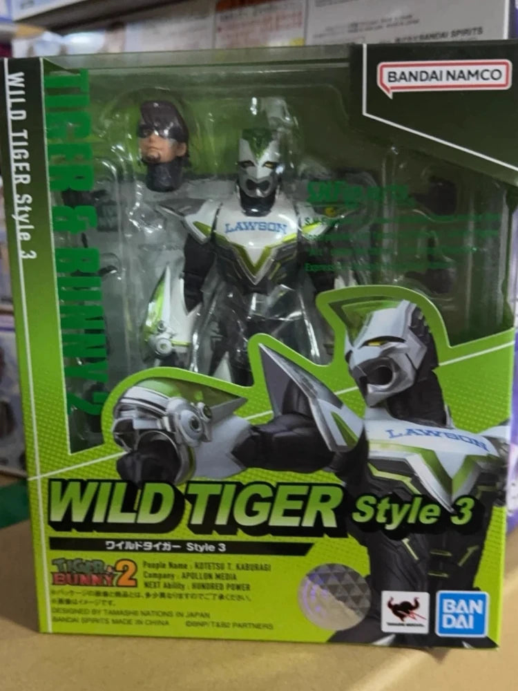 Genuine Bandai Shf Tiger Bunny 2 Kotetsu T Kaburagi Wild Tiger Style3 Cool Action Figure Model Garage Kit Anime Peripheral Gift