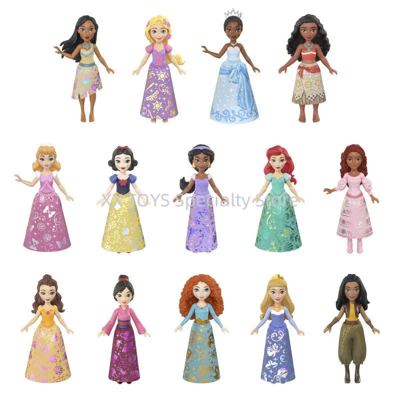 Disney Princess Core Small Model Series Rapunzel Ariel Snow White Princess Belle Movable Joint Model Collectible Ornaments Gifts
