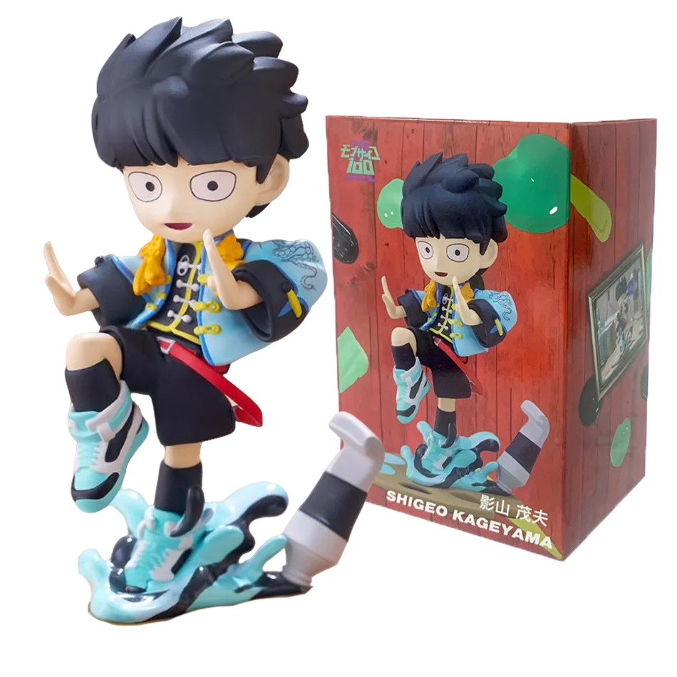 In Stock Original Mob Psycho 100 Anime Figures Gk Reigen Arataka Q Edition Kawaii Model Doll Desktop Ornaments Collectible Toy