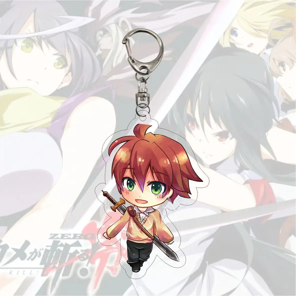 Hot Anime Akame Ga Kill! Keyrings Acrylic Figure Tatsumi Akame Esdeath Keychains Kawaii Bags Key Chain Pendant Gift For Friend