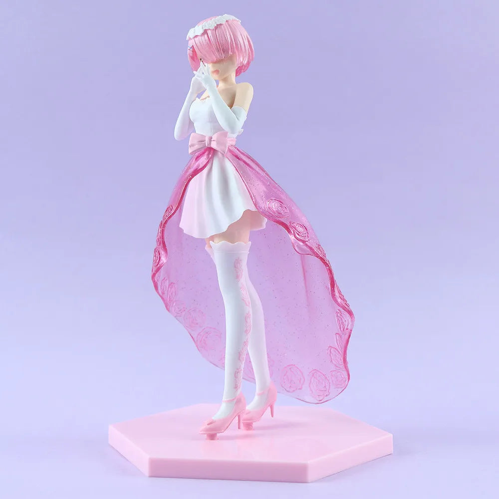 Anime Rem Figure Wedding Dress Crystal Dress Dress Up Figure RE: Zero-Starting Life in Another World Model Toy Action Figure