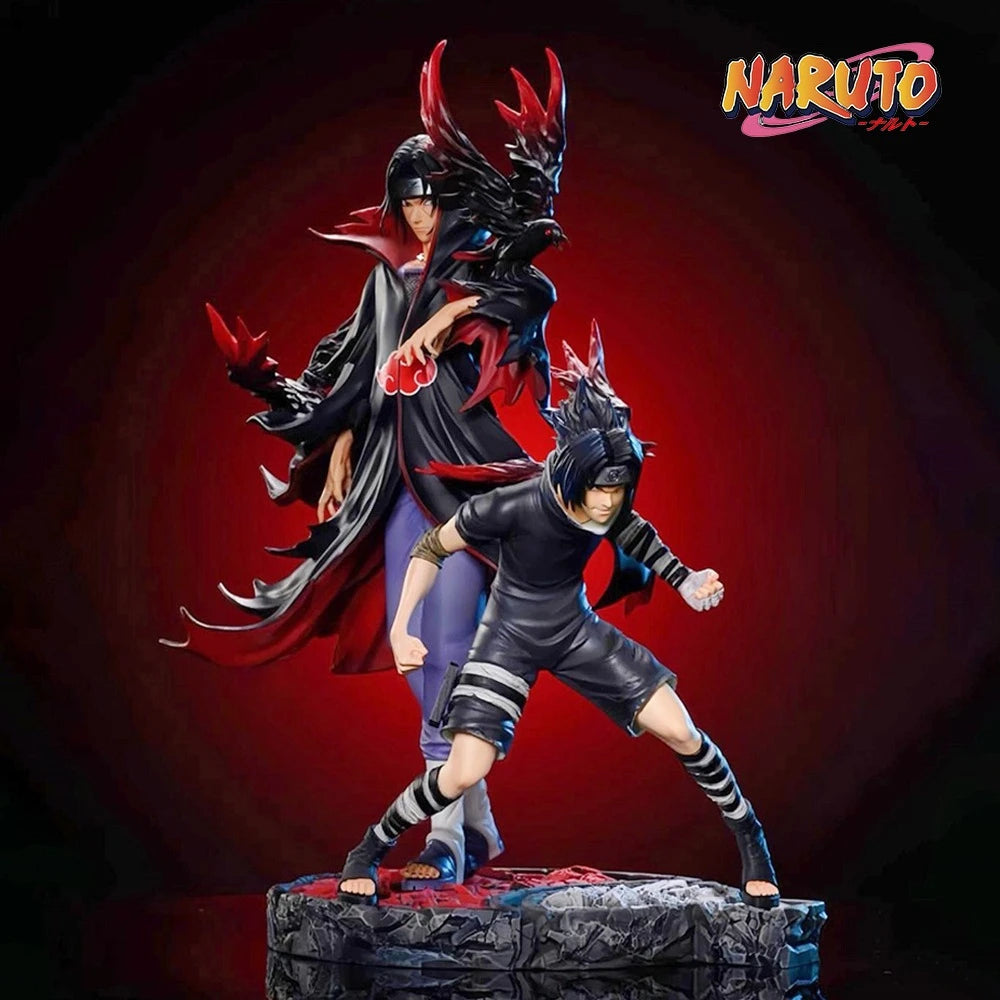 32cm/12.6in Anime NARUTO Figure Uchiha Itachi  Uchiha Sasuke Action Figures Pvc Statue Collection Model Toys Gifts