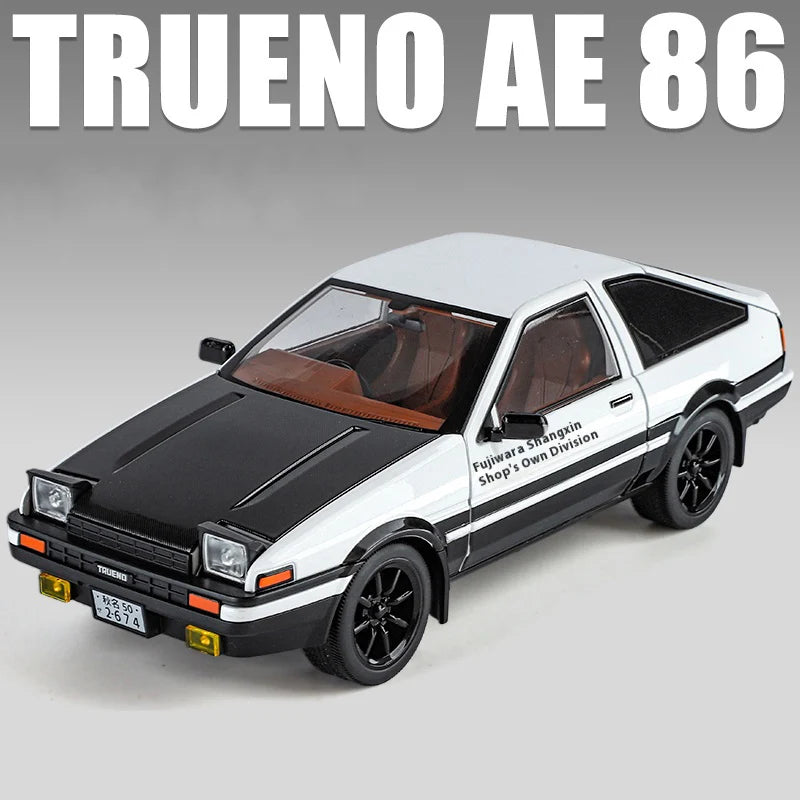 1:18 Movie Car INITIAL D AE86 Alloy Sports Car Model Diecasts Metal Classic Racing Car Vehicles Model Sound Light Kids Toys Gift