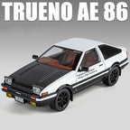 1:18 Movie Car INITIAL D AE86 Alloy Sports Car Model Diecasts Metal Classic Racing Car Vehicles Model Sound Light Kids Toys Gift