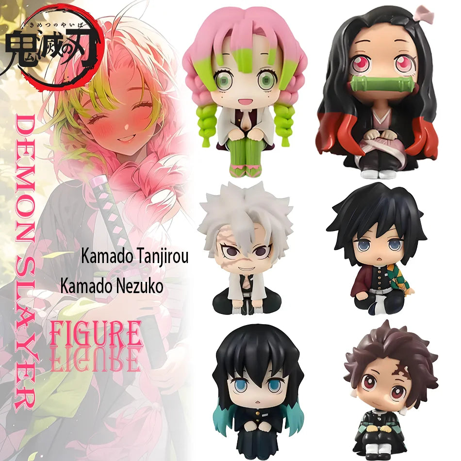 Anime Demon Slayer Kamado Tanjirou Kamado Nezuko Action Character Model Toy Series Doll Children's Birthday/Christmas Gift Toy