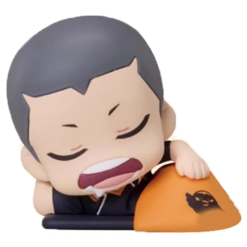 Haikyuu!! Sleeping Series Gashapon Toys Miya Atsumu Yu Nishinoya Yaku Morisuke Ryunosuke Tanaka Anime Figure Ornaments Toys