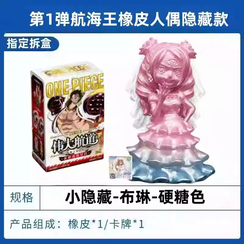 Original Kayou One Piece Series Mini Rubber Doll Model Rare Card Figure Anime Hobby Gift Toy Blind Box Big Hidden Luffy Xp Card