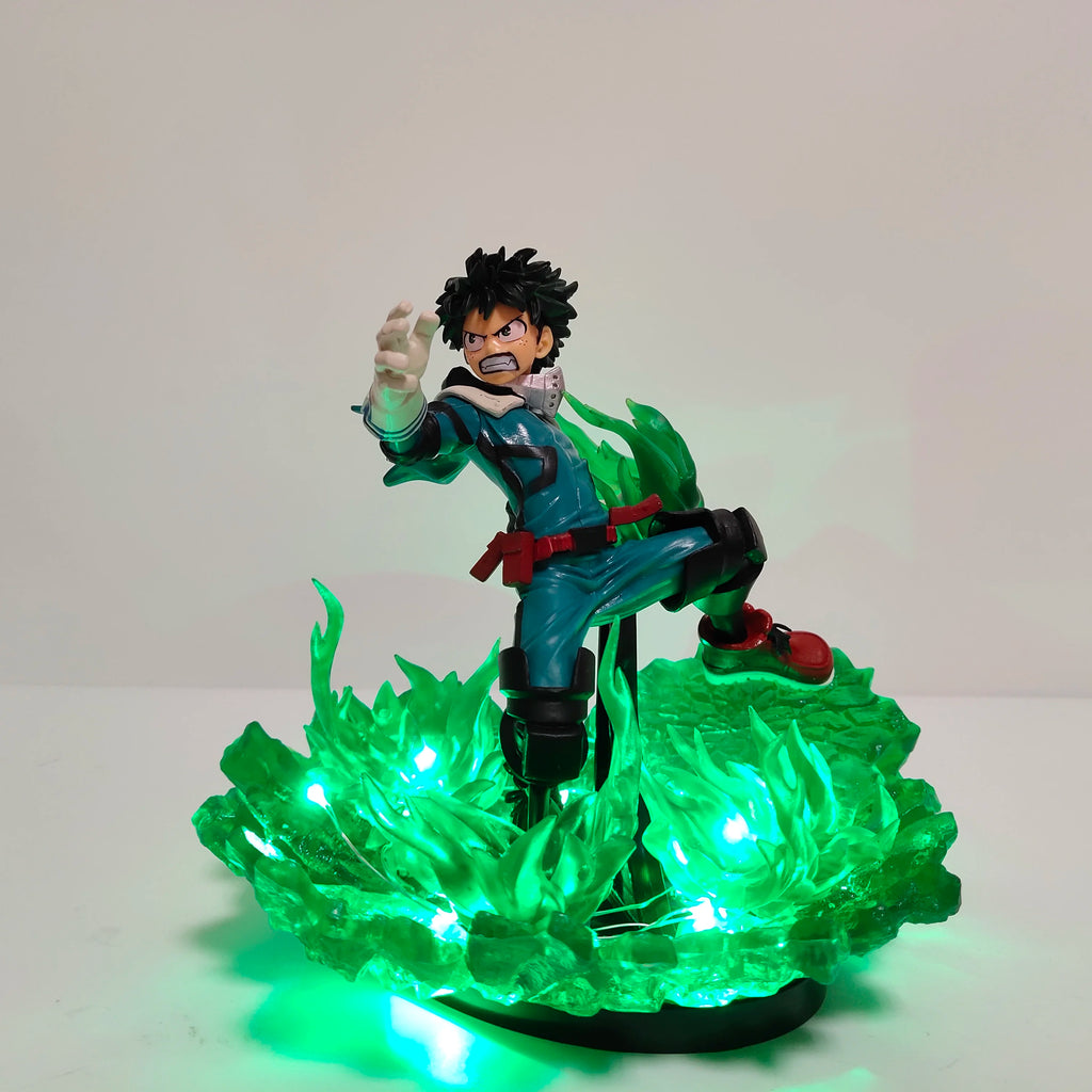 Anime Figure My Hero Academia Midoriya Izuku Bakugou Katsuki DEKU Toy PVC Model Collection DIY Effection Led Light Action Figure
