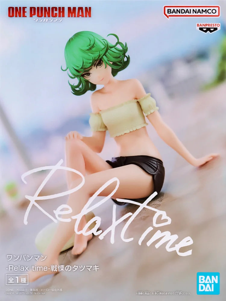 Bandai ONE PUNCH MAN Tornado of Terror Tatsumaki Action Figures Model Relax Time BANPRESTO Amusement Figures Original