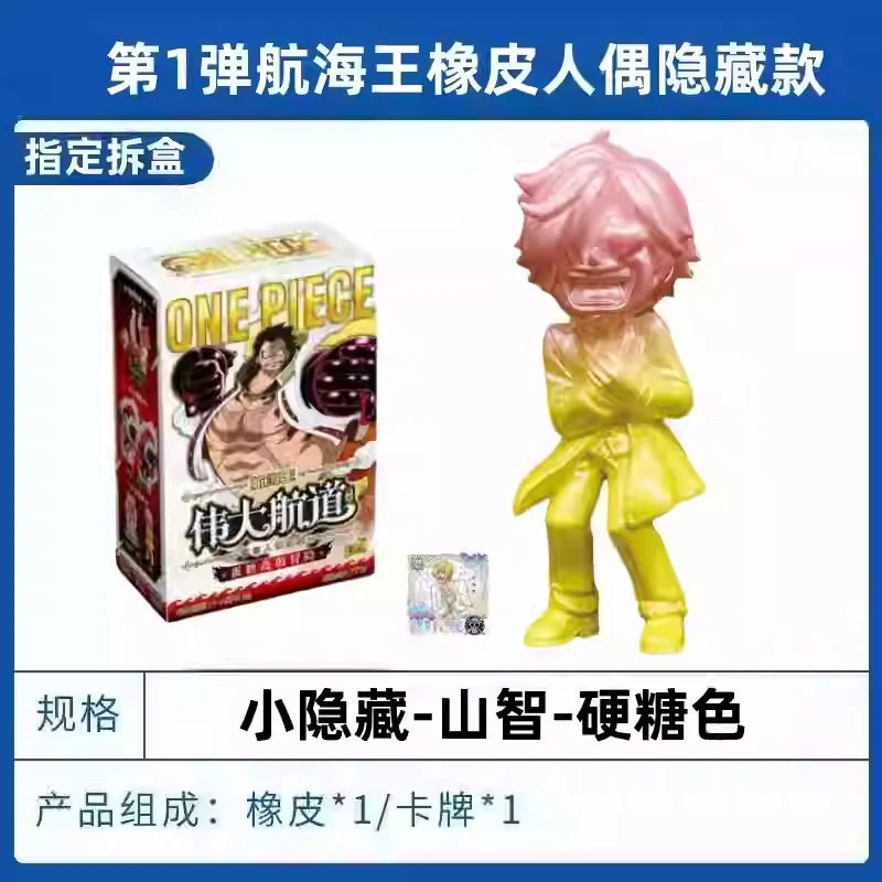 Original Kayou One Piece Series Mini Rubber Doll Model Rare Card Figure Anime Hobby Gift Toy Blind Box Big Hidden Luffy Xp Card
